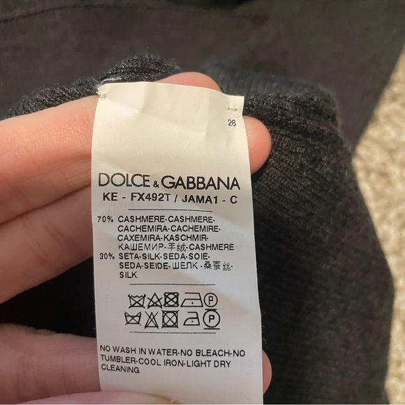 Dolce & Gabbana Silk Cashmere ribbed turtleneck sweater gray 38 quiet luxury - Picture 4 of 5